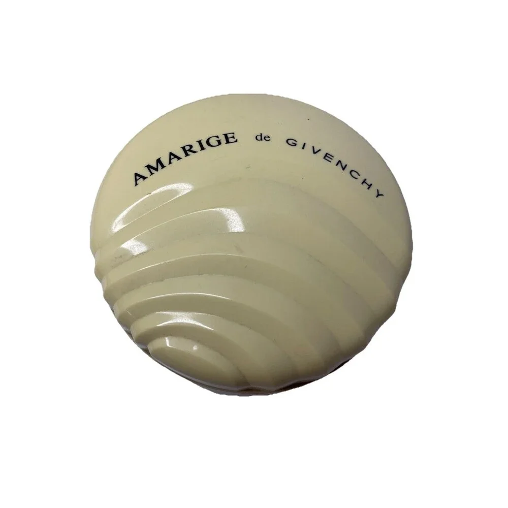 Amage De Givenchy 5oz Body Powder Container Only Vintage Butter Yellow Gold Rim